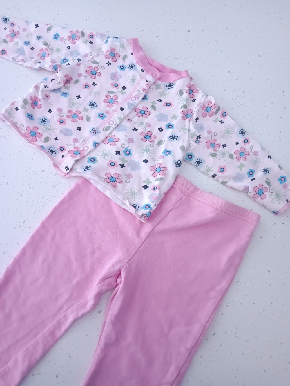 Girls' Vintage Pink Floral 2-Piece Outfit Size 24M